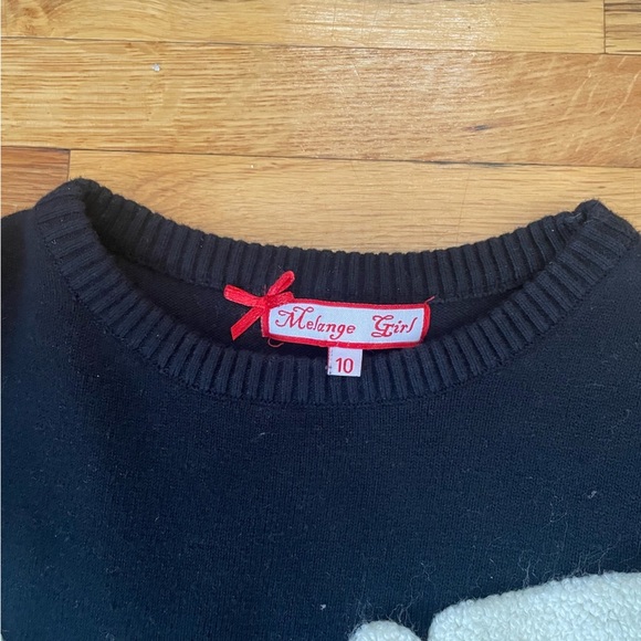 Melange Girl by Kidichic Knit Sweater Dress Girls Size 10 Black Knee Length - Picture 4 of 6